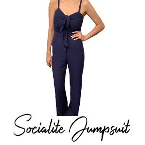 Socialite Double Tie Blue Jumpsuit